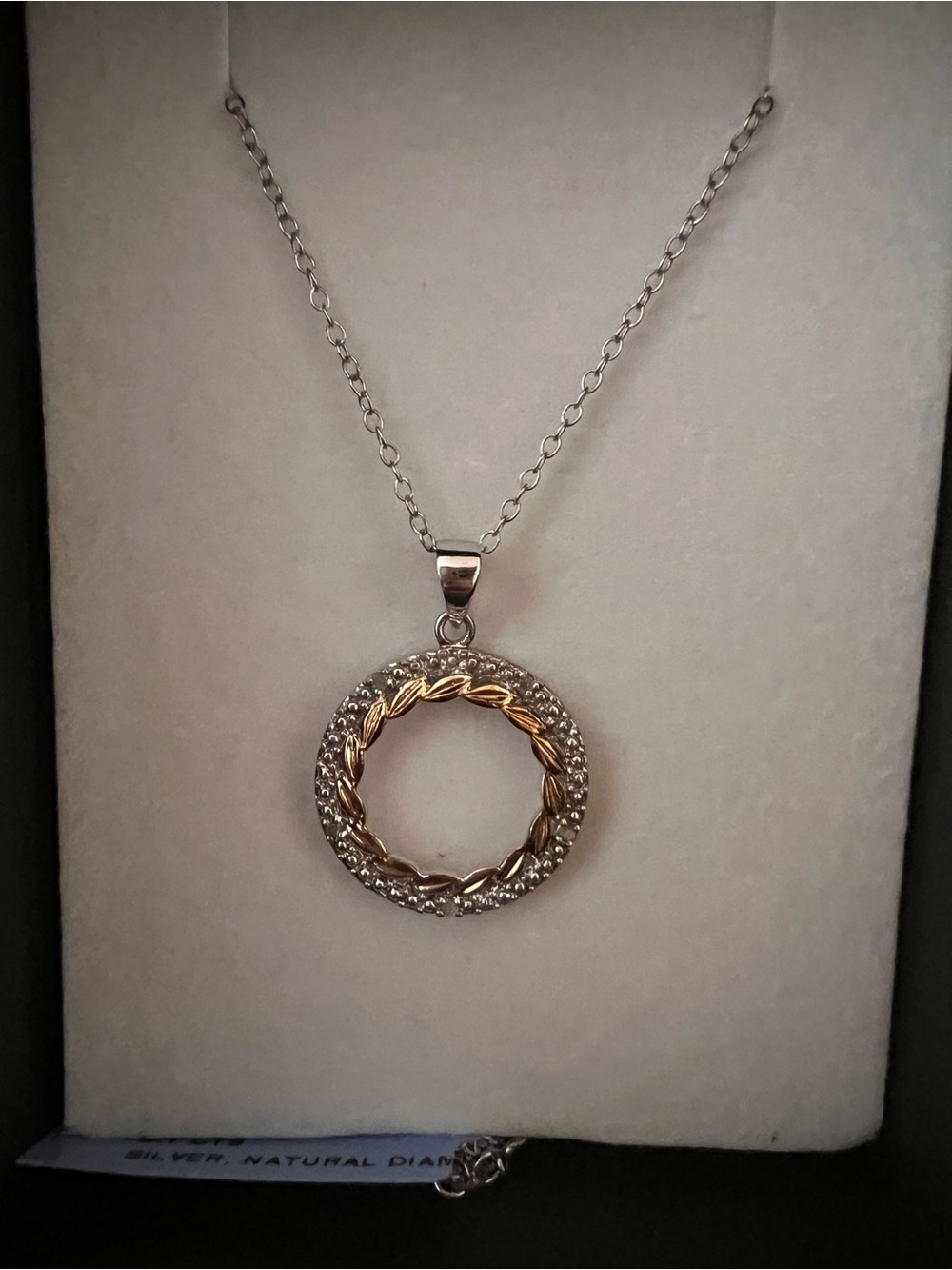 Gold and Silver Two-Tone Circle Pendant Necklace